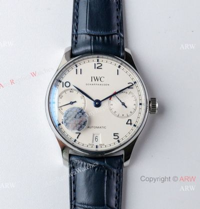 Super Clone IWC Portugieser 7 Days ZF Factory IW500107 Blue Leather Strap 1:1 Copy Watch